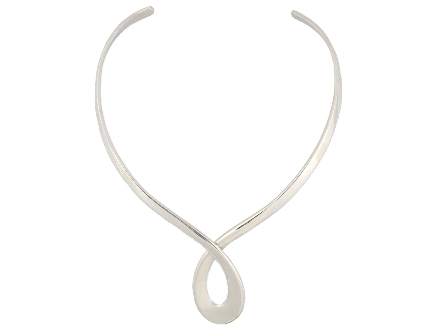 45577 - Mexico Sterling Silver Woven Loop Collar Necklace