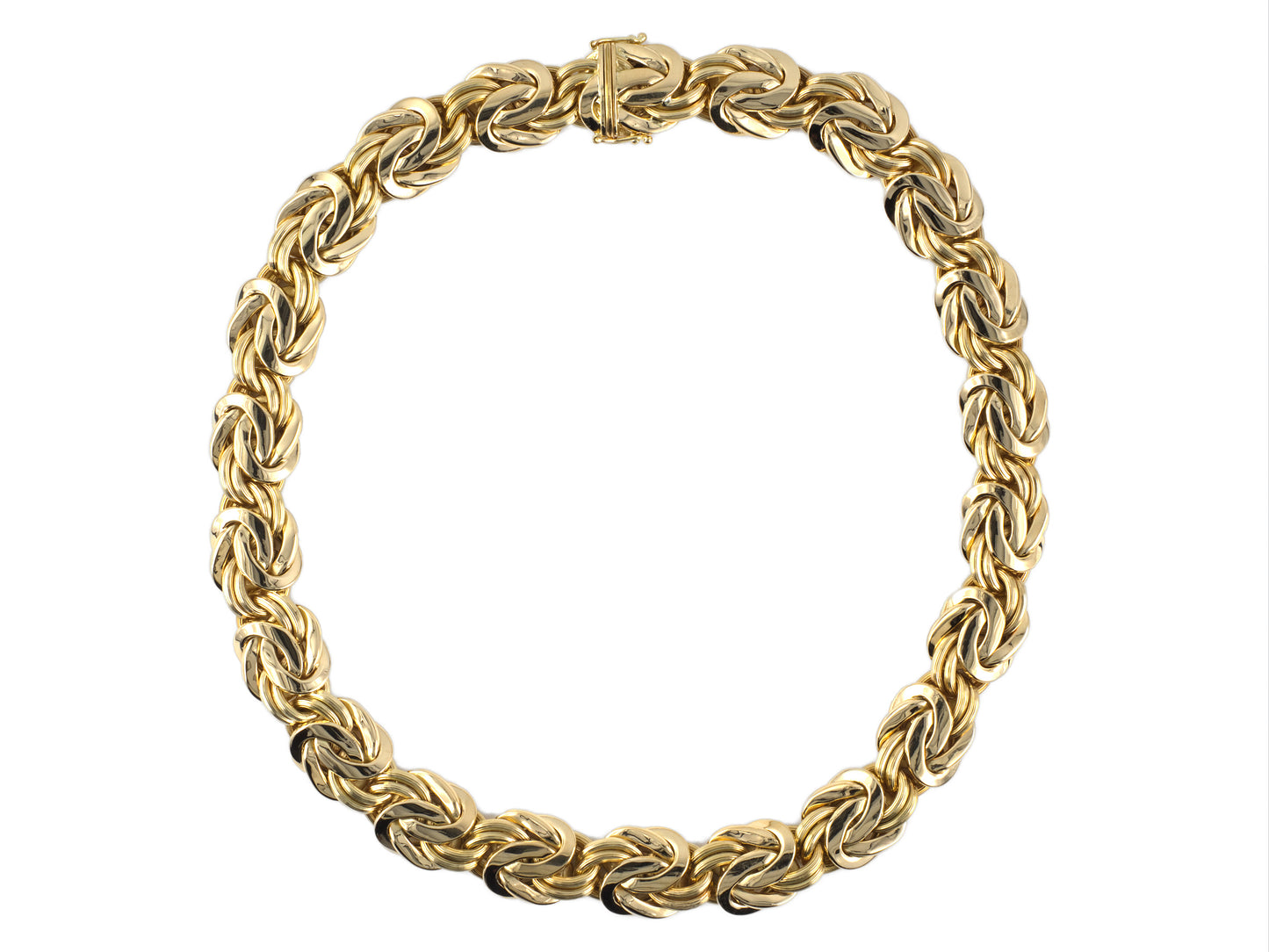 45584 - Abel & Zimmerman German Gold Woven Knot Link Necklace