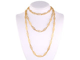 45594 - Circa 1970s Gold Oval Open Scroll Link Necklace