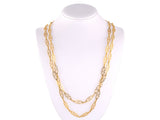 45594 - Circa 1970s Gold Oval Open Scroll Link Necklace