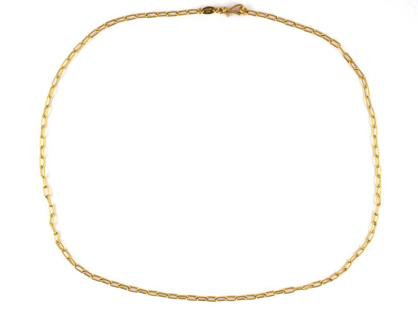45600 - D. Tishbi Gold Oval Cable Link Handmade Necklace