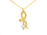45603 - Gold GIA Diamond Carved Snake Pendant Necklace