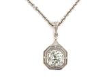 45606 - Platinum Diamond Tiered Octagonal Merry Widow Pendant