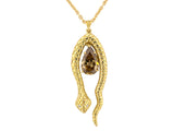 45608 - Gold GIA Yellow-Brown Diamond Wrap Around Carved Snake Pendant