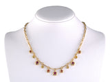 45612 - Circa 1990s Chaumet Anneav Gold Ruby Sapphire Festoon Drop Necklace