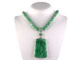 45616 - "Cerro" Platinum Diamond GIA Carved Jadeite Pendant Necklace