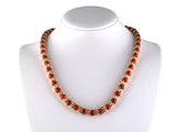 45618 - Circa 1960s Tiffany Gold Rondel Coral Bead Necklace
