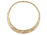 45624 - Circa 1970s Gold Diamond Diagonal Striped Tapered Choker Necklace
