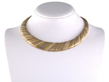 45624 - Circa 1970s Gold Diamond Diagonal Striped Tapered Choker Necklace