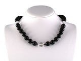 45630 - Italy Gold Diamond Black Onyx Crystal Amethyst Necklace