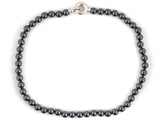 45632 - Italian Gold Diamond Hematite Beads Necklace