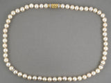 45634 - Italy Gold Platinum Diamond Pearl Necklace