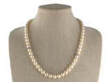 45634 - Italy Gold Platinum Diamond Pearl Necklace