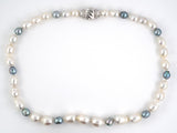 45635 - Italy Gold Diamond Baroque Silver Grey Pearl Necklace