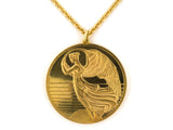 45644 - 24K Gold Angel in Relief Medallion Pendant