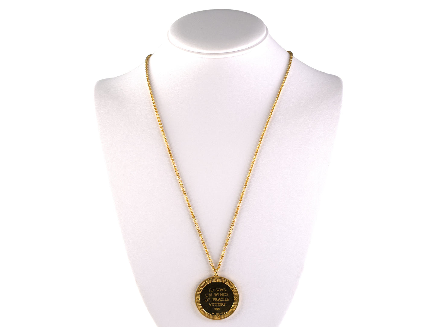 45644 - 24K Gold Angel in Relief Medallion Pendant