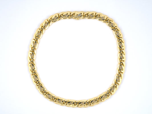 45646 - SOLD - Circa 1980s Cartier Italy Gold Oval Curb Link Necklace