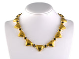45647 - Circa 1998 Gurhan Gold Sapphire Pearl Amulet Necklace (Adjustable)