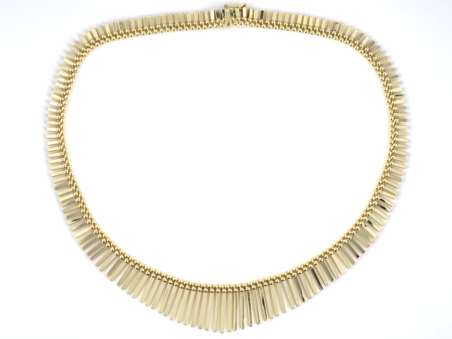45653 - Circa 1950s Uno A Erre Italy Gold Festoon Bib Necklace