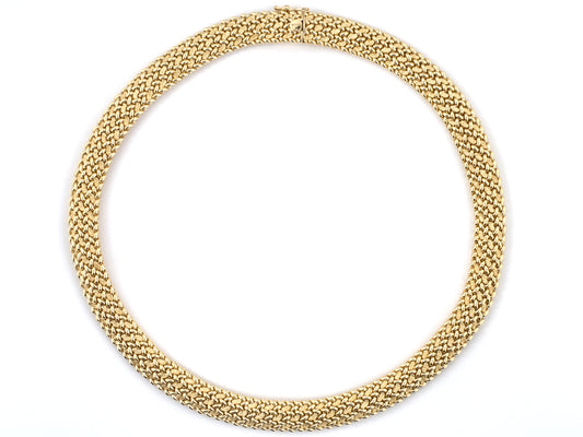 45655 - Circa 1960s Gold 3-Row High Polish "X" Wire Nugget Link Necklace