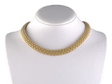 45655 - Circa 1960s Gold 3-Row High Polish "X" Wire Nugget Link Necklace