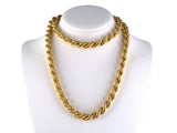 45659 - Italy Gold Twisted Hollow Rope Chain Necklace
