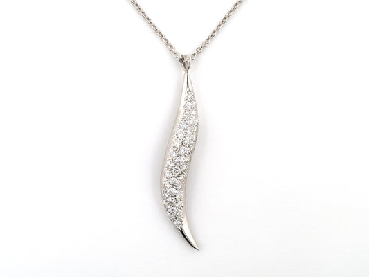 45668 - Gold Diamond Pave Italian Horn Pendant