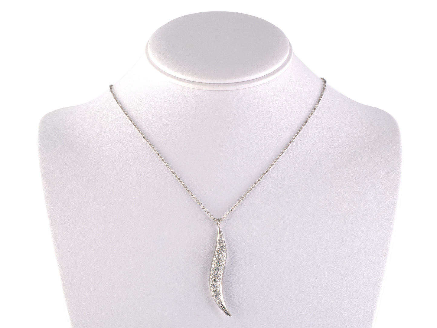 45668 - Gold Diamond Pave Italian Horn Pendant