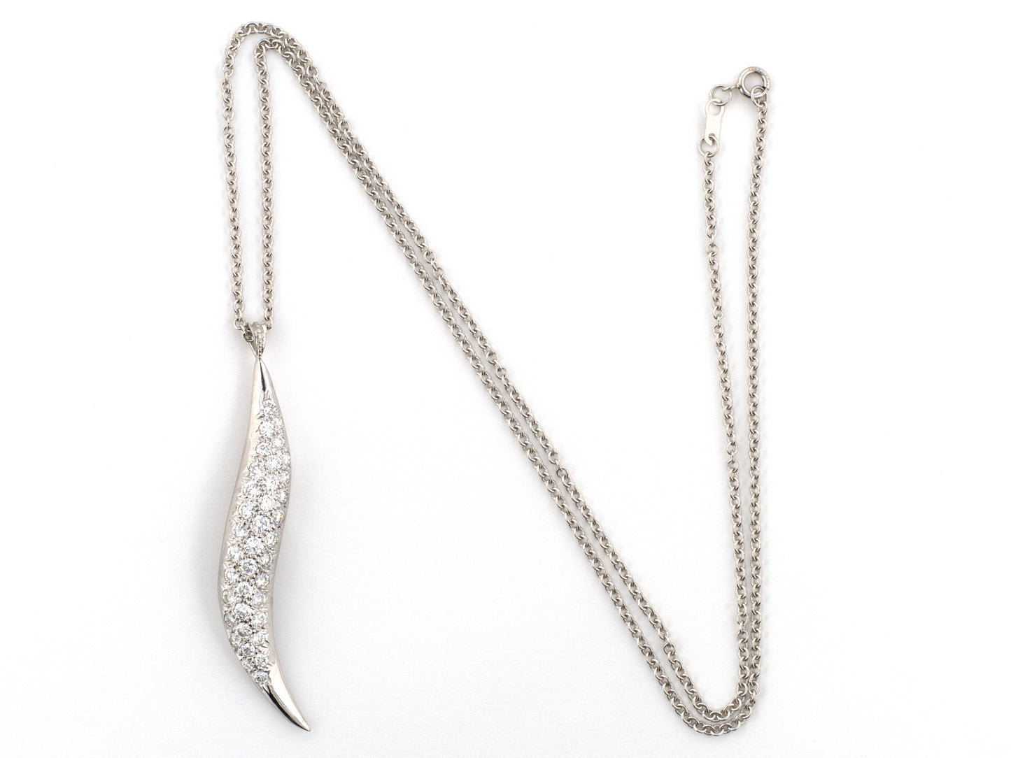 45668 - Gold Diamond Pave Italian Horn Pendant