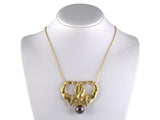 45675 - Gold GIA Brown Pearl Diamond Interlocking Heart Necklace