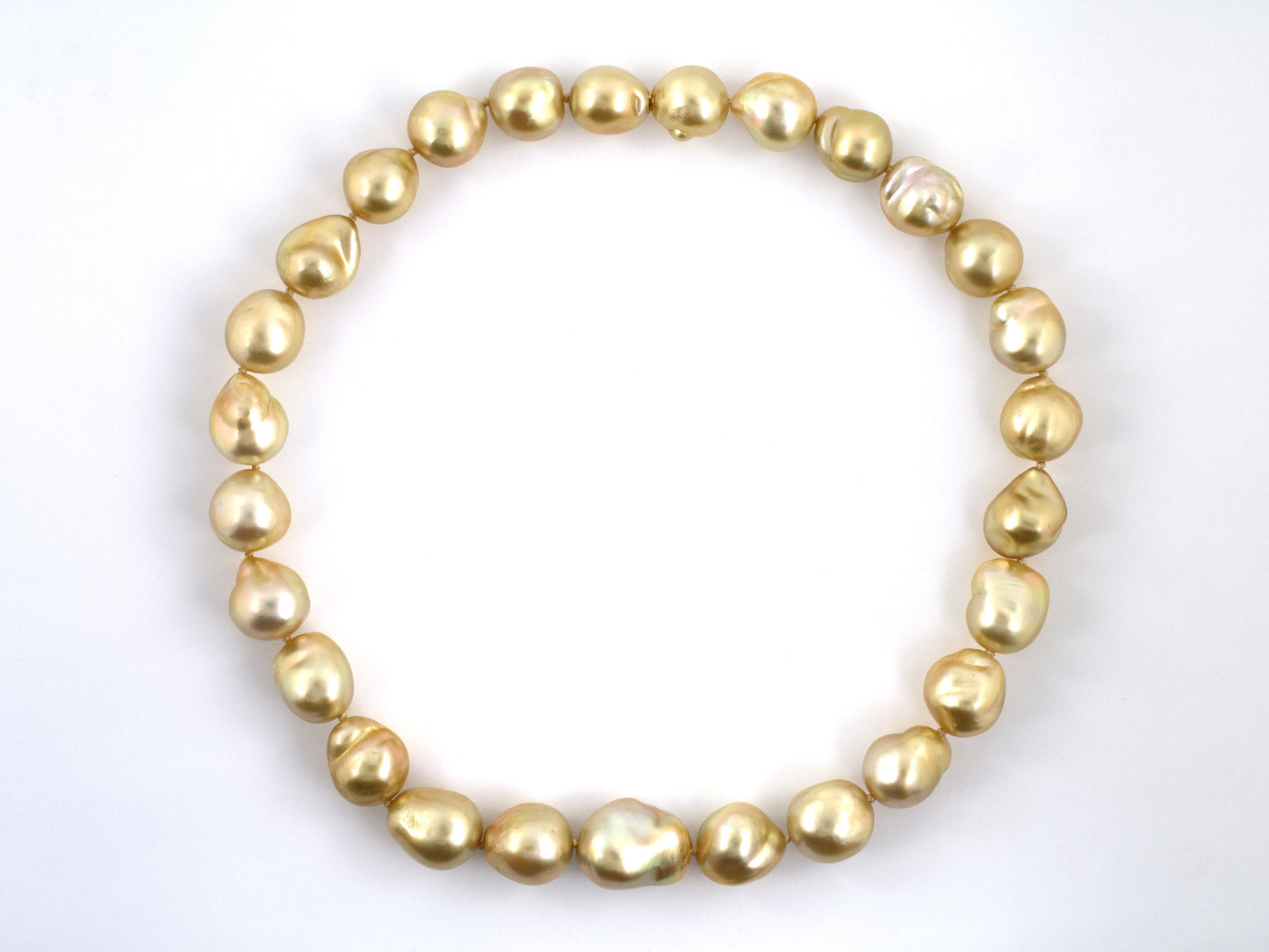 45690 - Graduated Golden Yellow Baroque South Sea Pearl Necklace