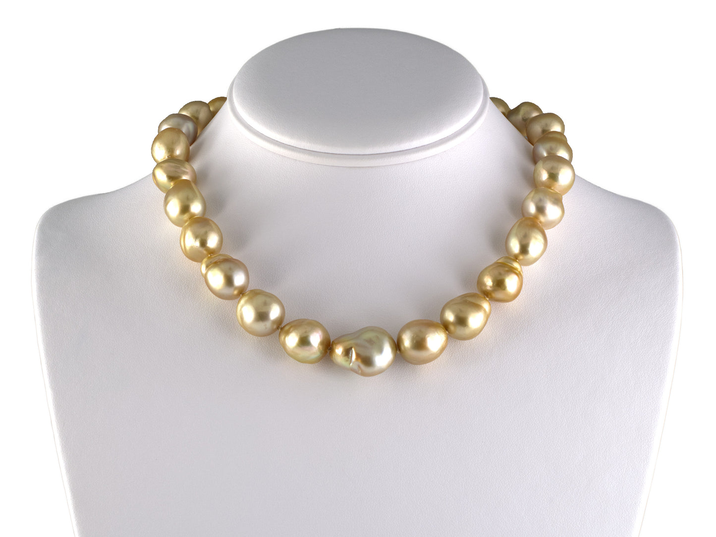 45690 - Graduated Golden Yellow Baroque South Sea Pearl Necklace