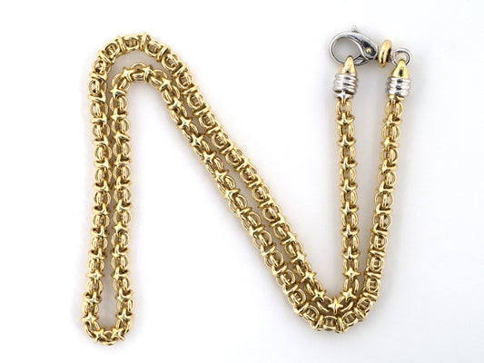 45699 - Italy Gold Knot Design Hollow Wire Links Necklace