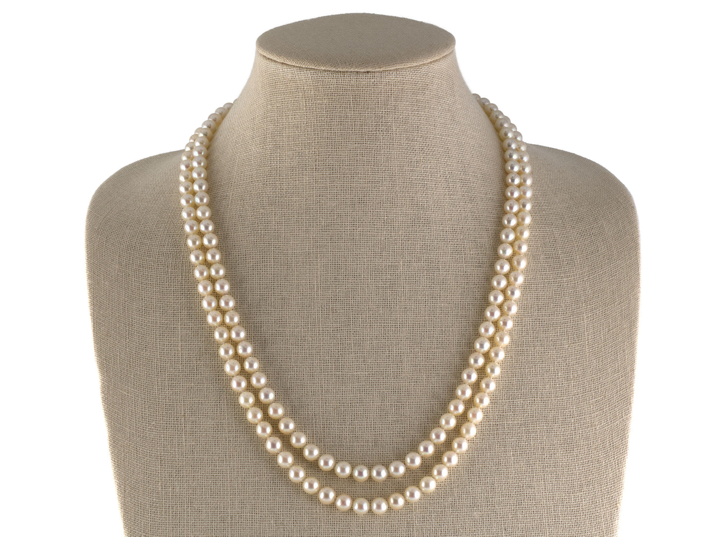 45713 - Gold Pearl Florentined Nesting Necklace w/ Flower Petal Clasp