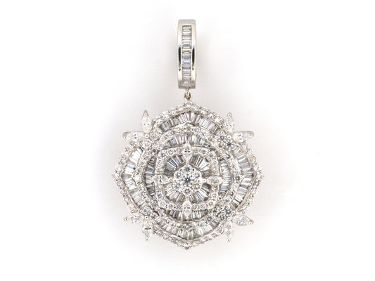 45720 - Gold Diamond Tiered Pearl Enhancer Pendant Necklace