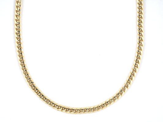 45746 - Gold Cuban Round Curb Link Chain Necklace