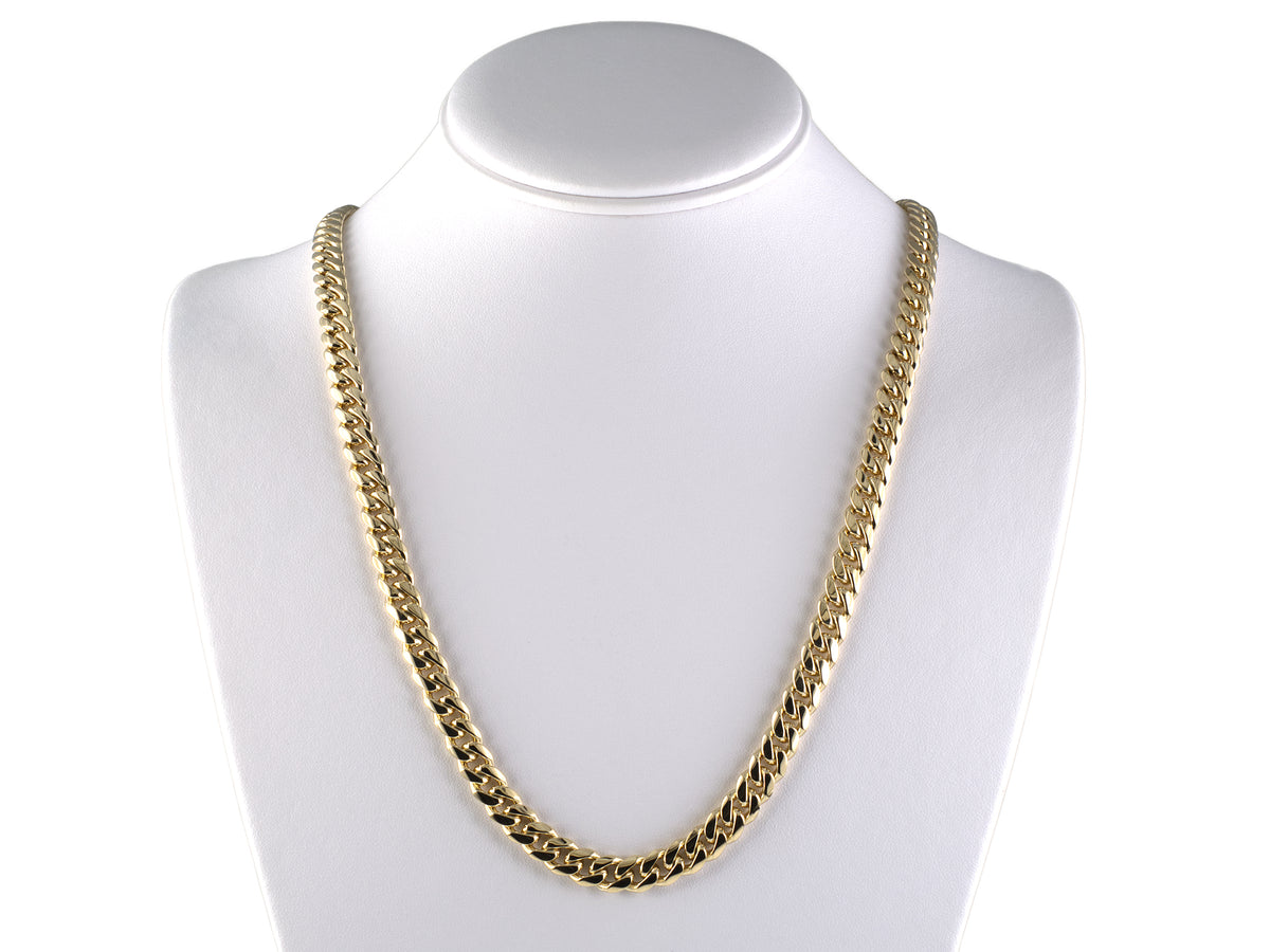 45746 - Gold Cuban Round Curb Link Chain Necklace