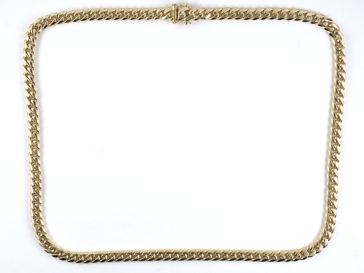 45746 - Gold Cuban Round Curb Link Chain Necklace