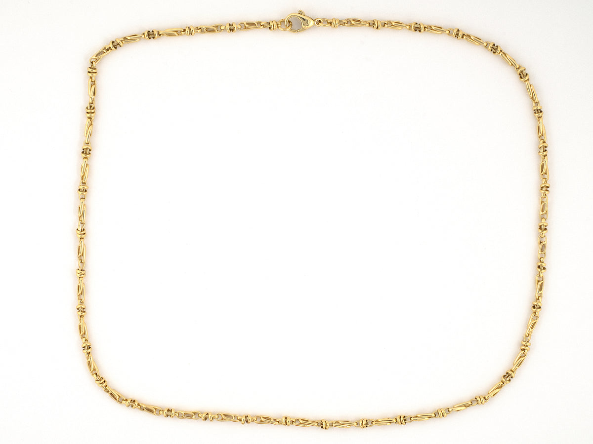 45751 - Italy Gold Handmade Alternating Oval By Pass & Figure-8 Link Necklace
