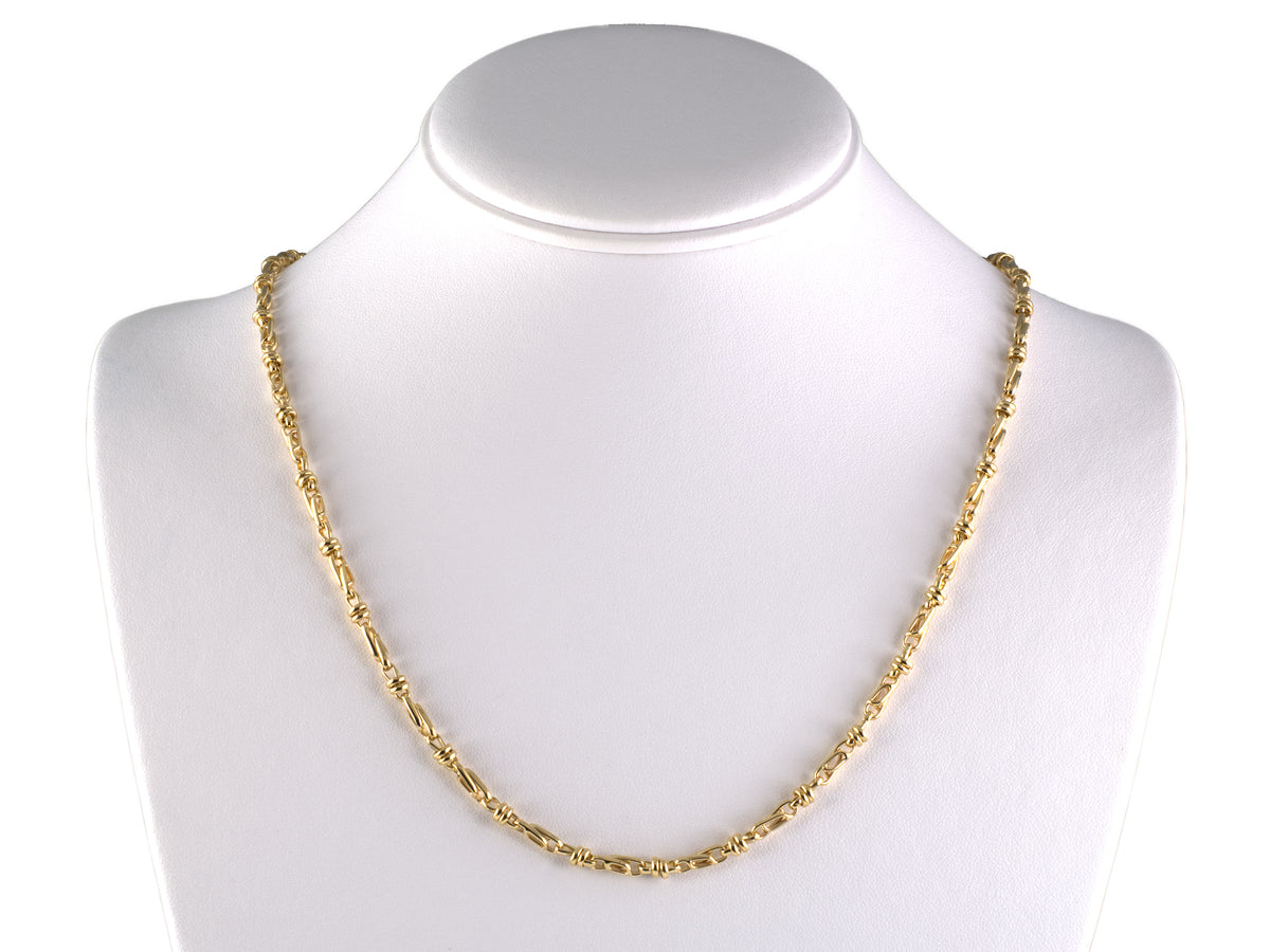 45751 - Italy Gold Handmade Alternating Oval By Pass & Figure-8 Link Necklace