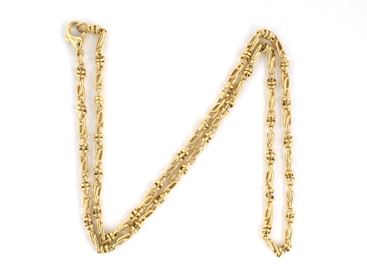 45751 - Italy Gold Handmade Alternating Oval By Pass & Figure-8 Link Necklace