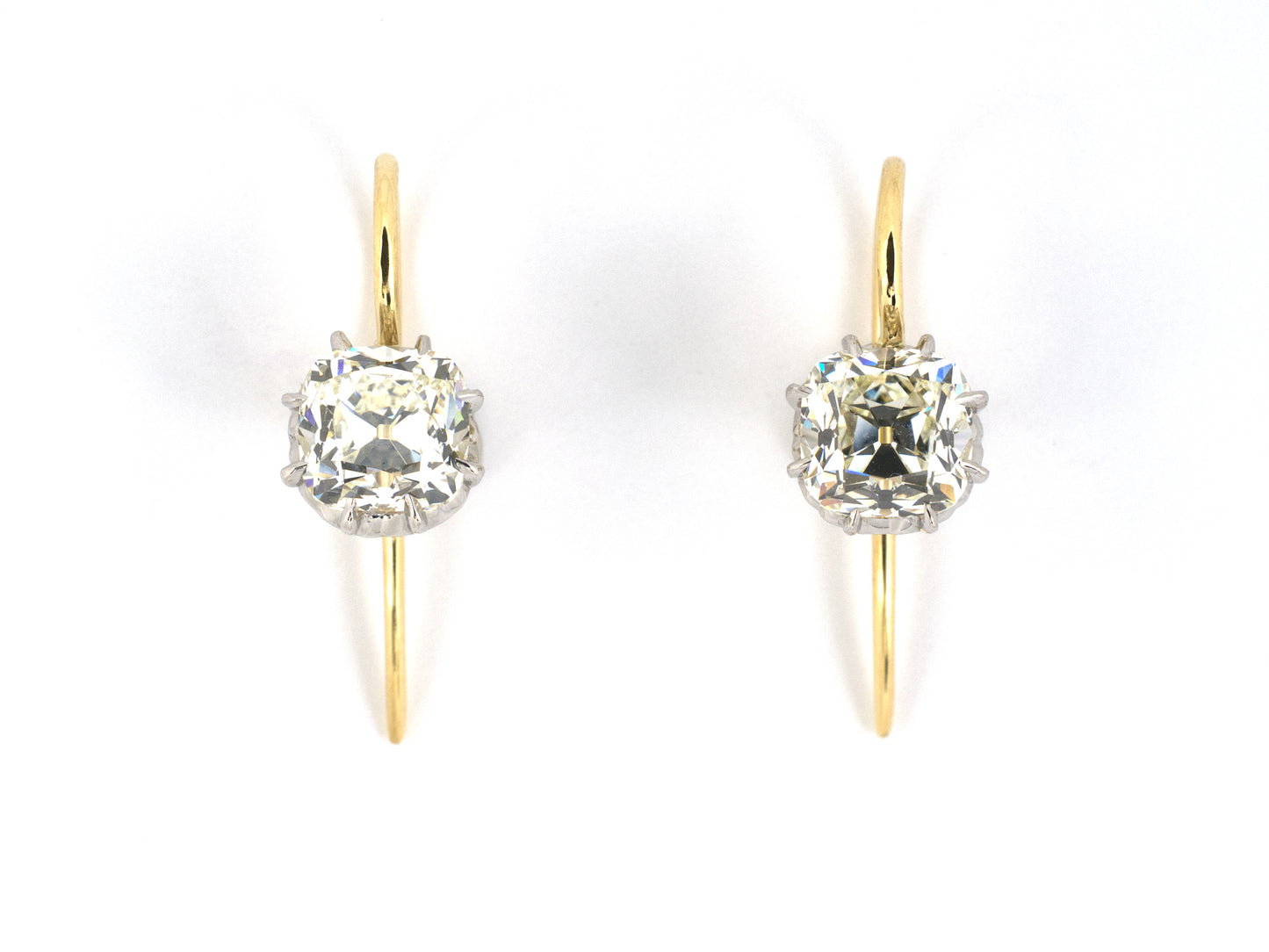 50238 - Gold Platinum GIA Diamond Stud Earrings