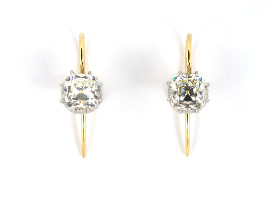 50238 - Gold Platinum GIA Diamond Stud Earrings