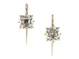 50387 - Gold Platinum GIA Diamond Filigree Basket Stud Earrings