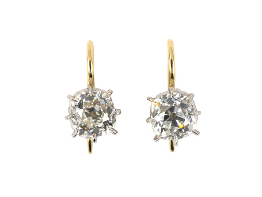 50422 - SOLD - Platinum Gold GIA Diamond Filigree Basket Stud Earrings