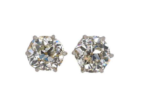 50563 - SOLD - Platinum Gold GIA 5CT Diamond Stud Earrings