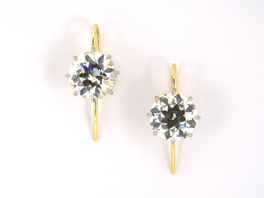 51258 - Platinum Gold Diamond Earrings