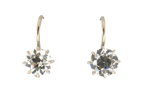 51327 - SOLD - Platinum GIA Diamond Stud Earrings