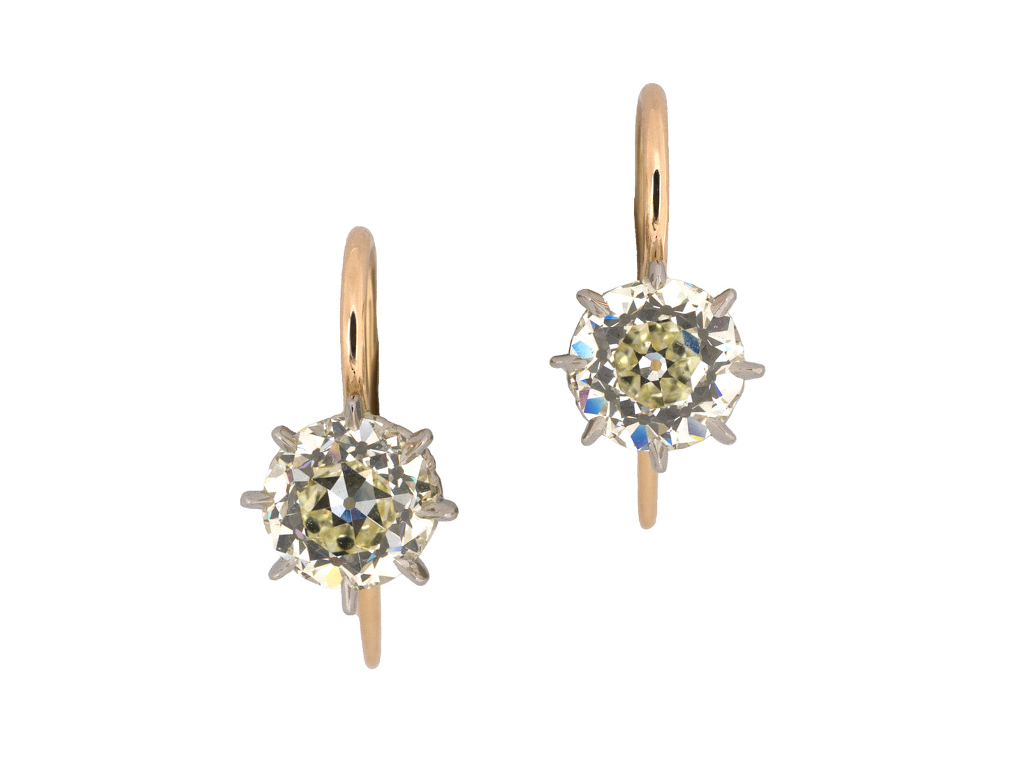 51620 - Platinum GIA Diamond Kidney Wire Earrings