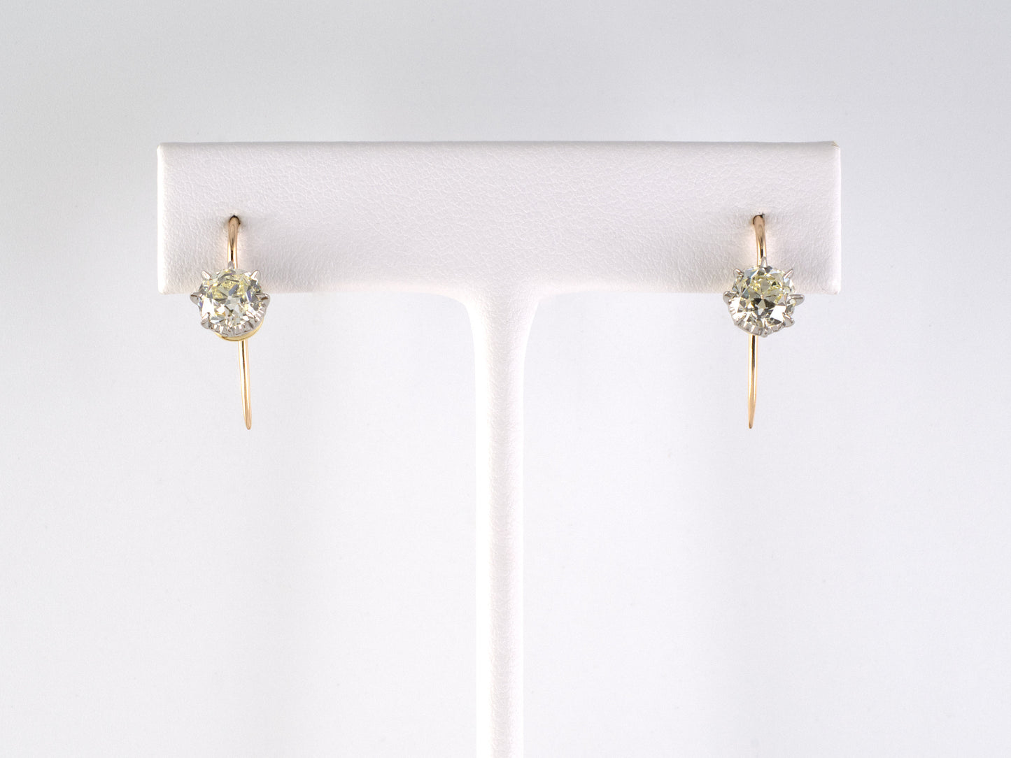 51620 - Platinum GIA Diamond Kidney Wire Earrings